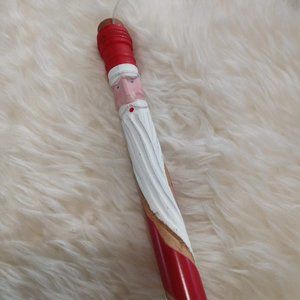 15" handcarved Santa pencil ornament